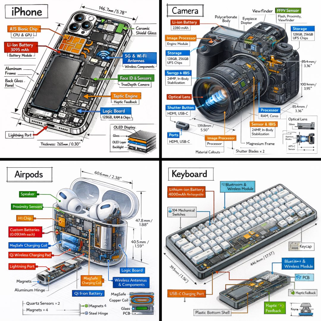 Isometric Technical Infographic of Object