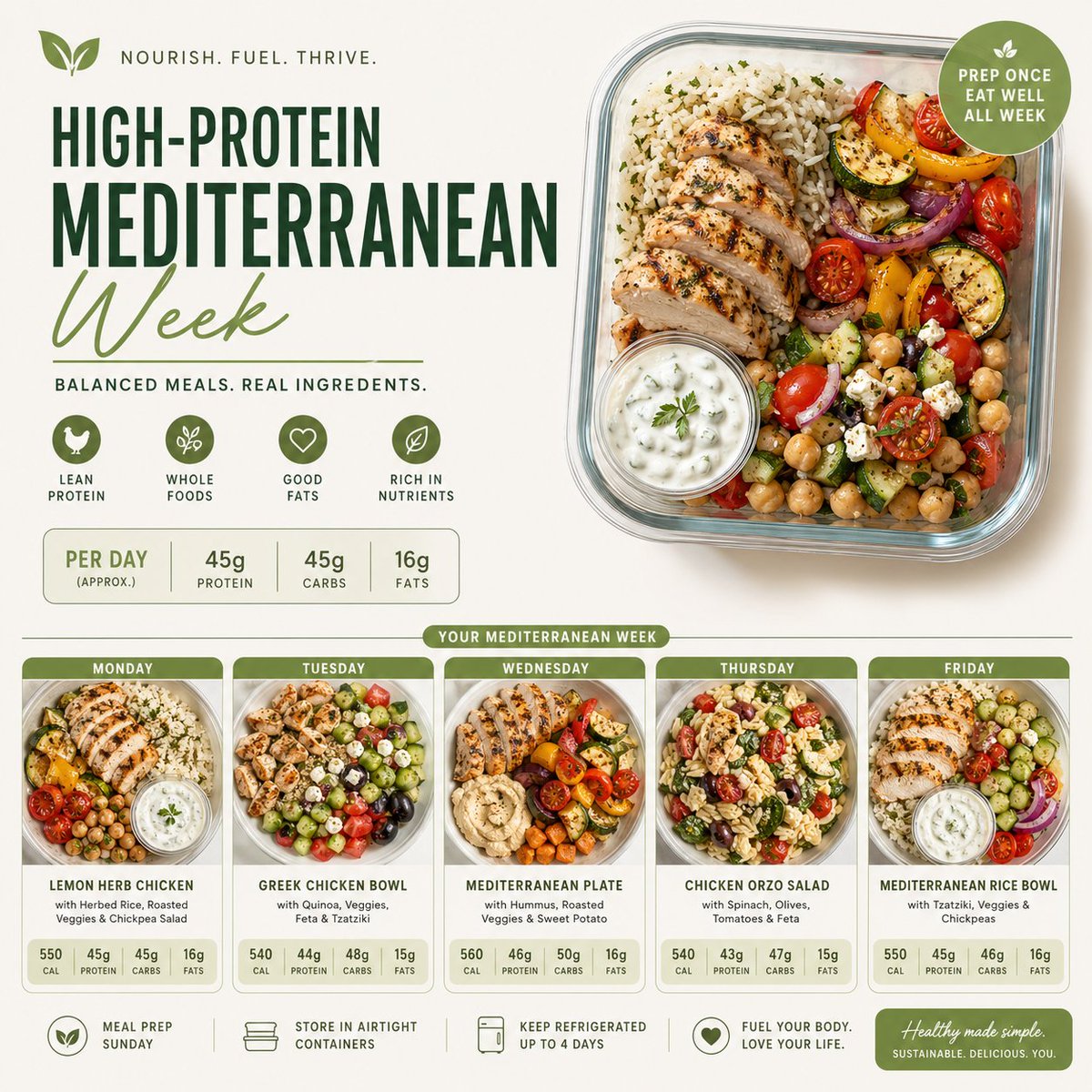 Healthy Meal Prep Layouts