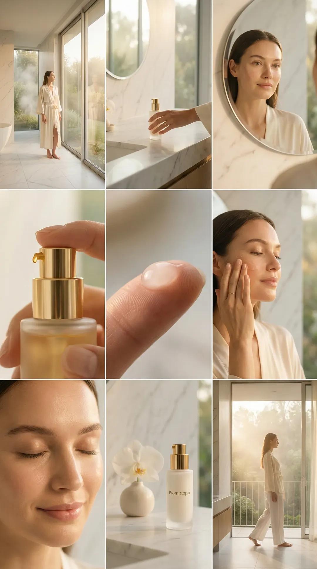 Woman Applies Face Serum