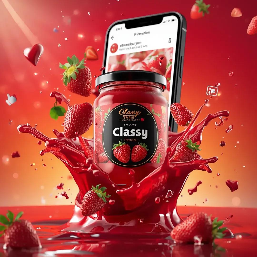 Classy Strawberry Jam Jar