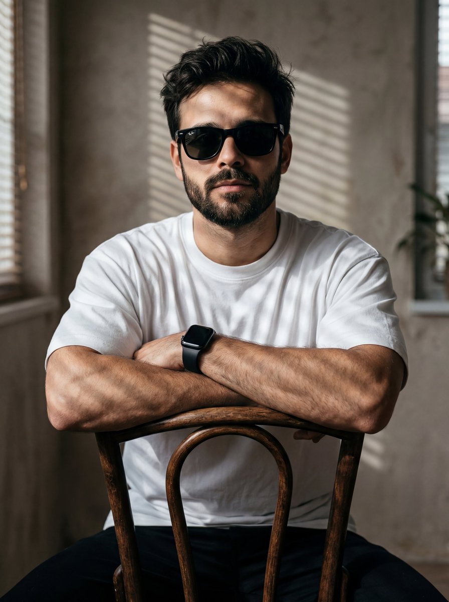 Man in Sunglasses on Chair
