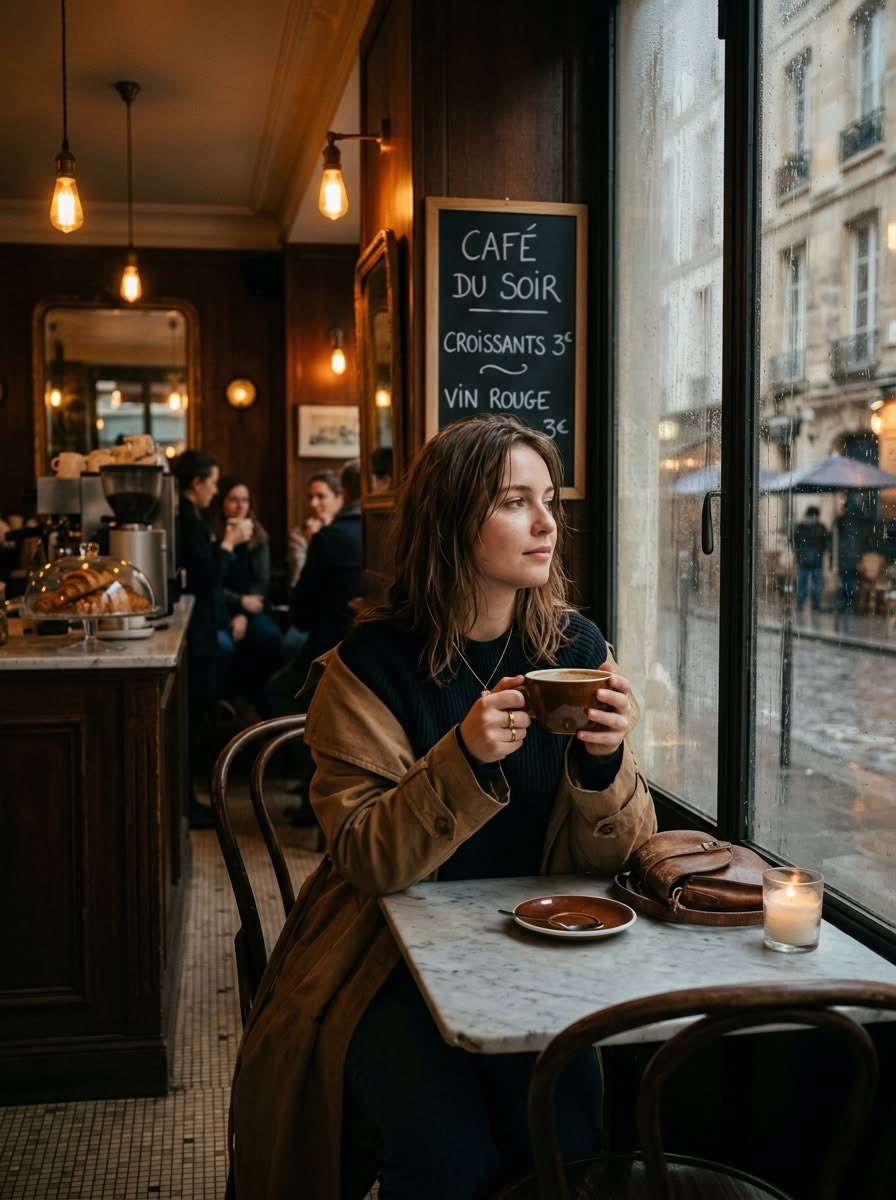 Rainy Day in Paris Cafe