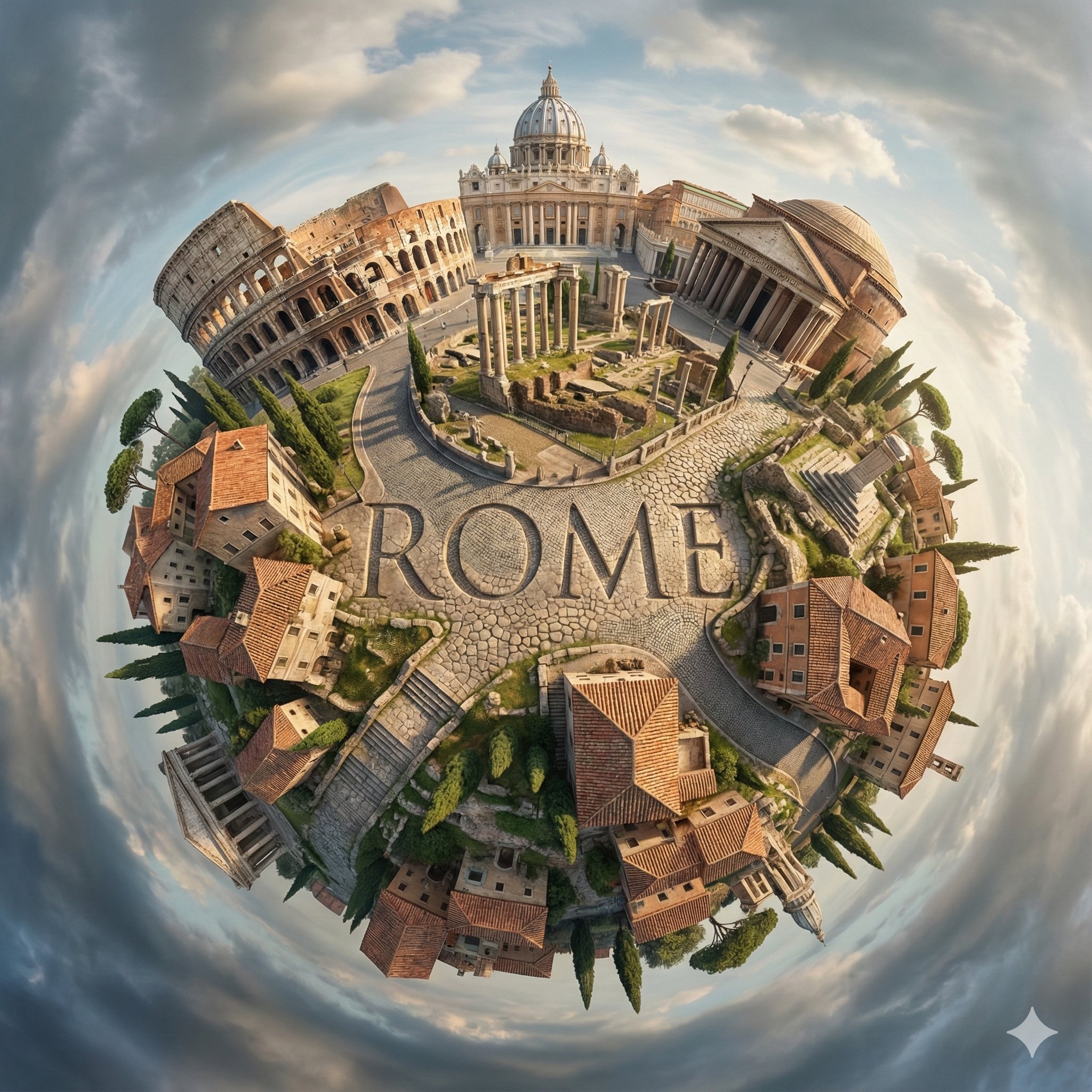 Surreal Spherical City Panorama