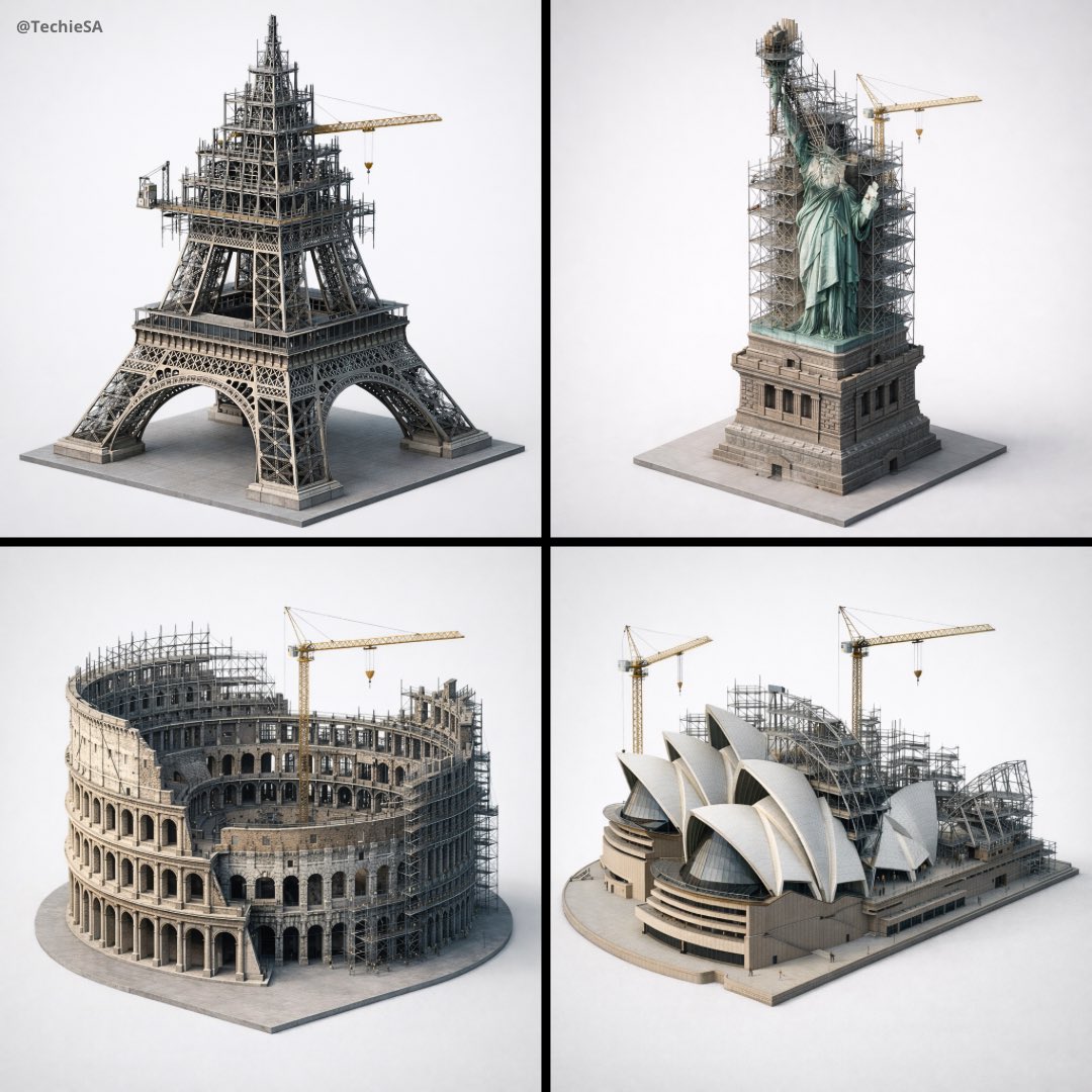 Eiffel Tower Under Construction