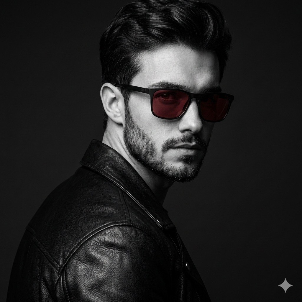 Handsome Man Leather Jacket