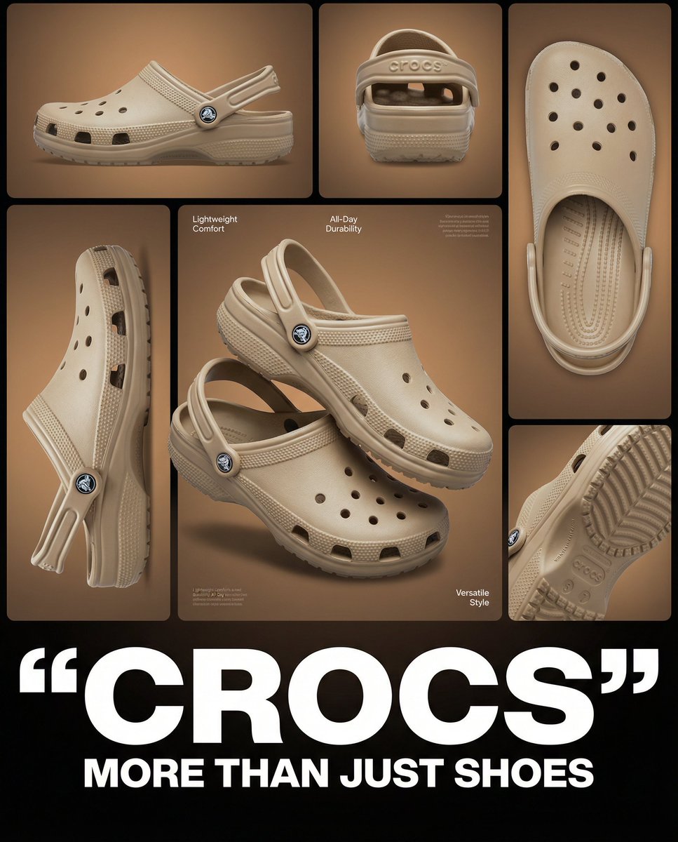 Beige Crocs Collage Poster
