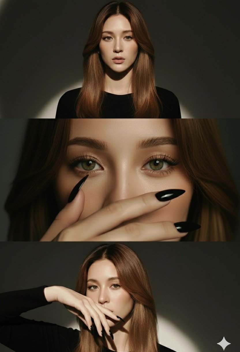 Elegant Studio Portrait Triptych