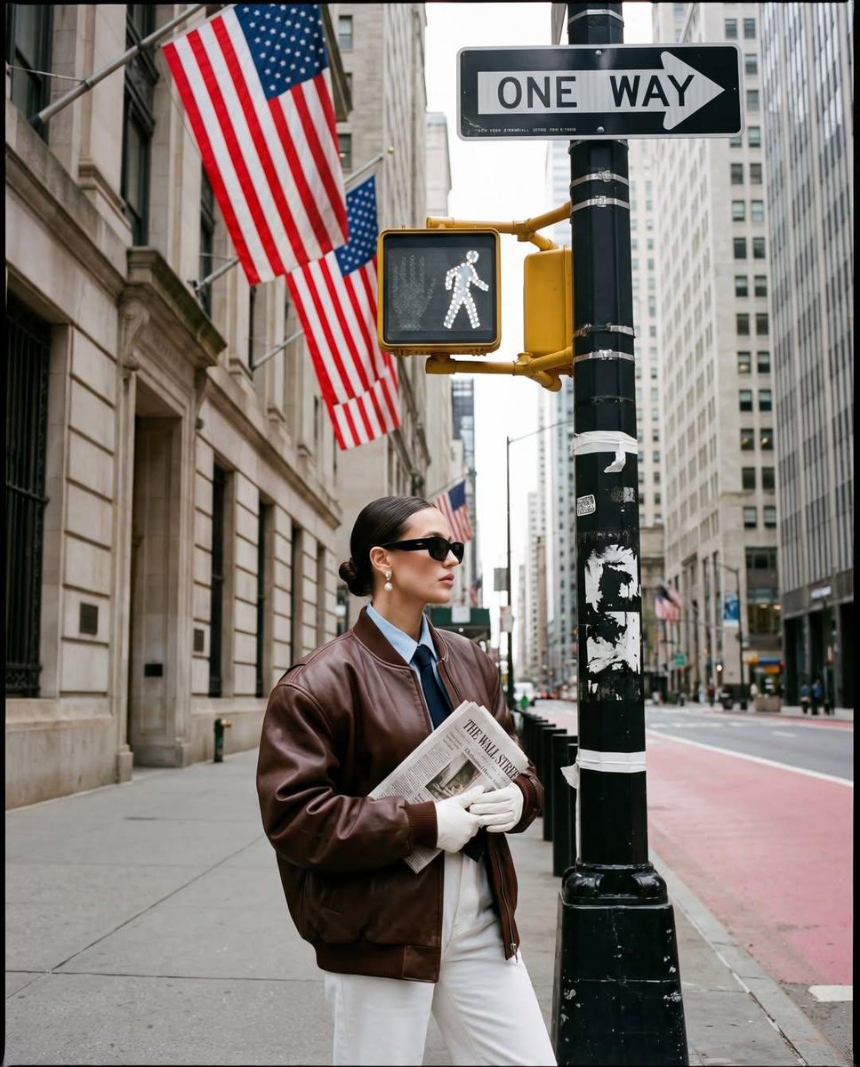 Stylish Woman Wall Street Fashion
