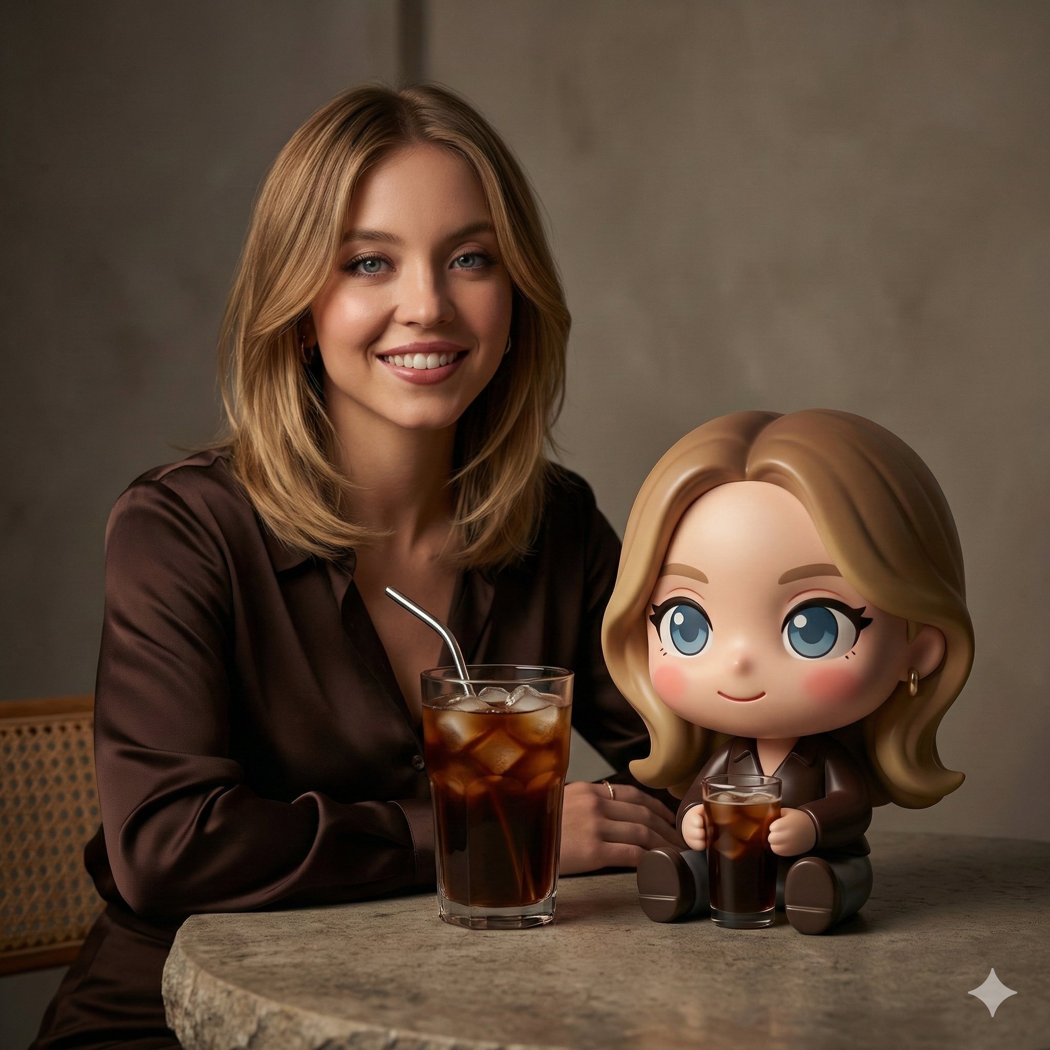 Woman with Chibi Figurine