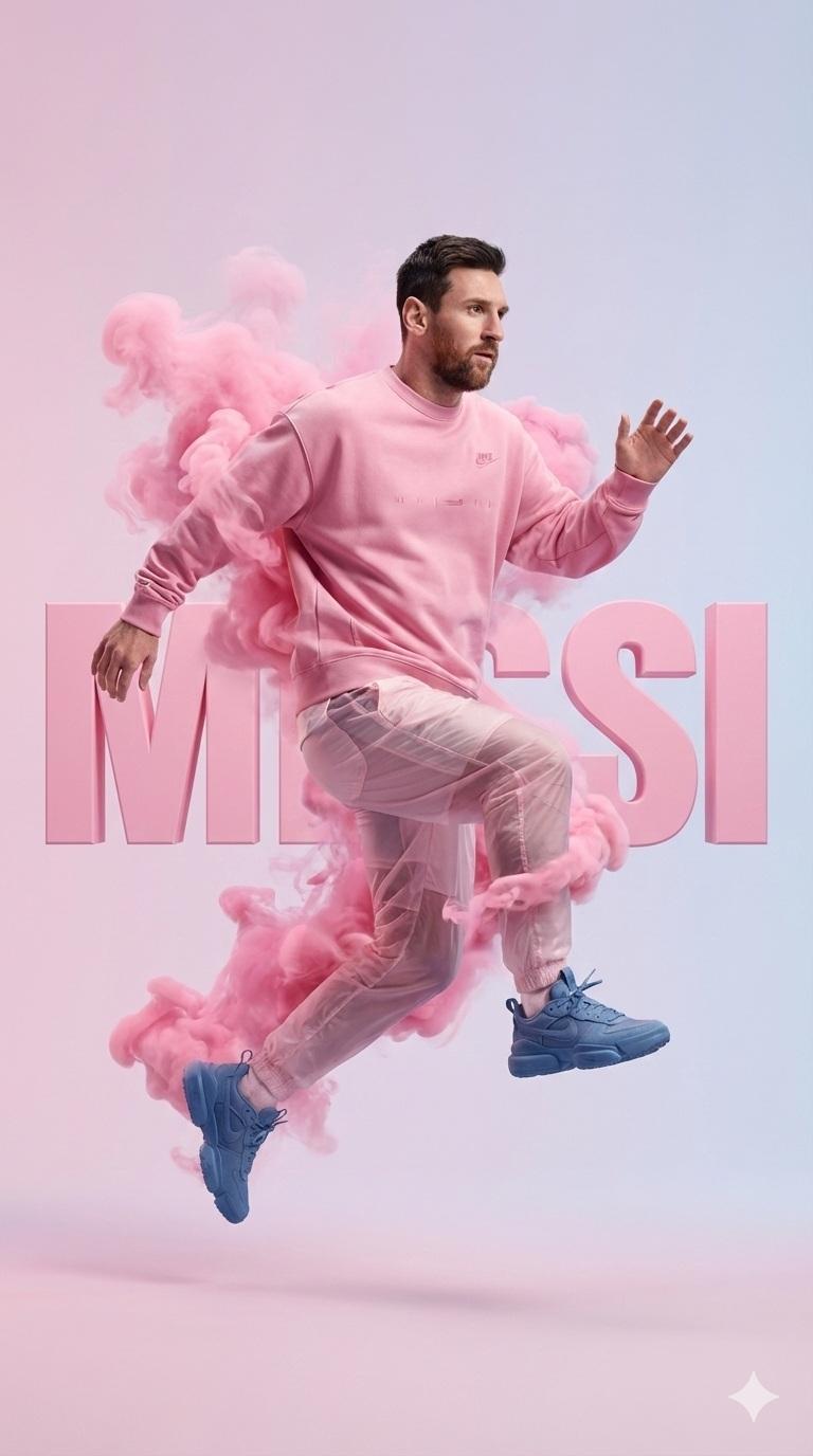 Athlete in Pink Smoke