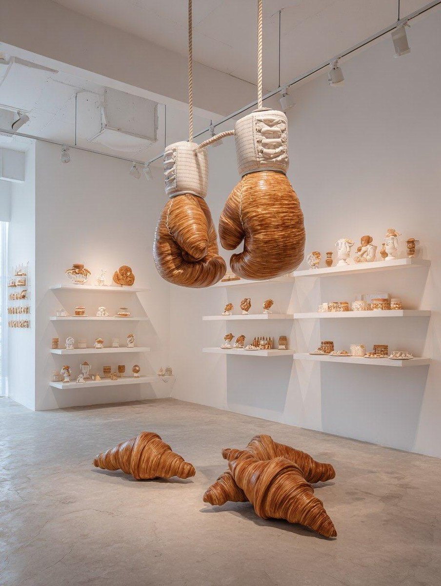 Croissant Boxing Gloves Sculpture