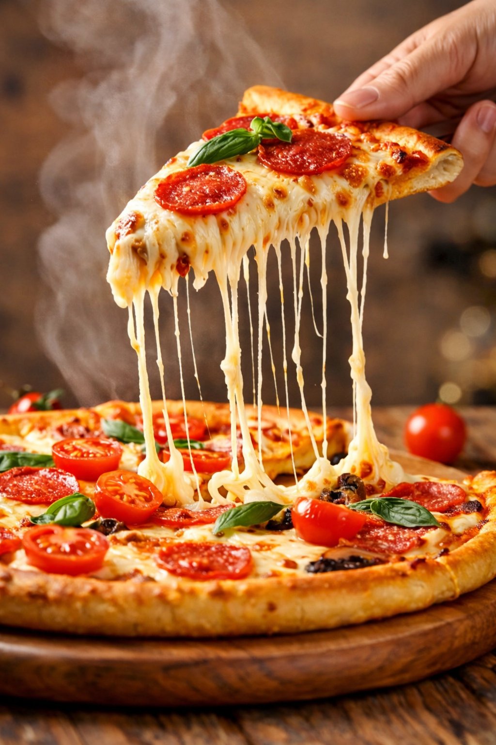 Pepperoni Pizza Slice Lifted