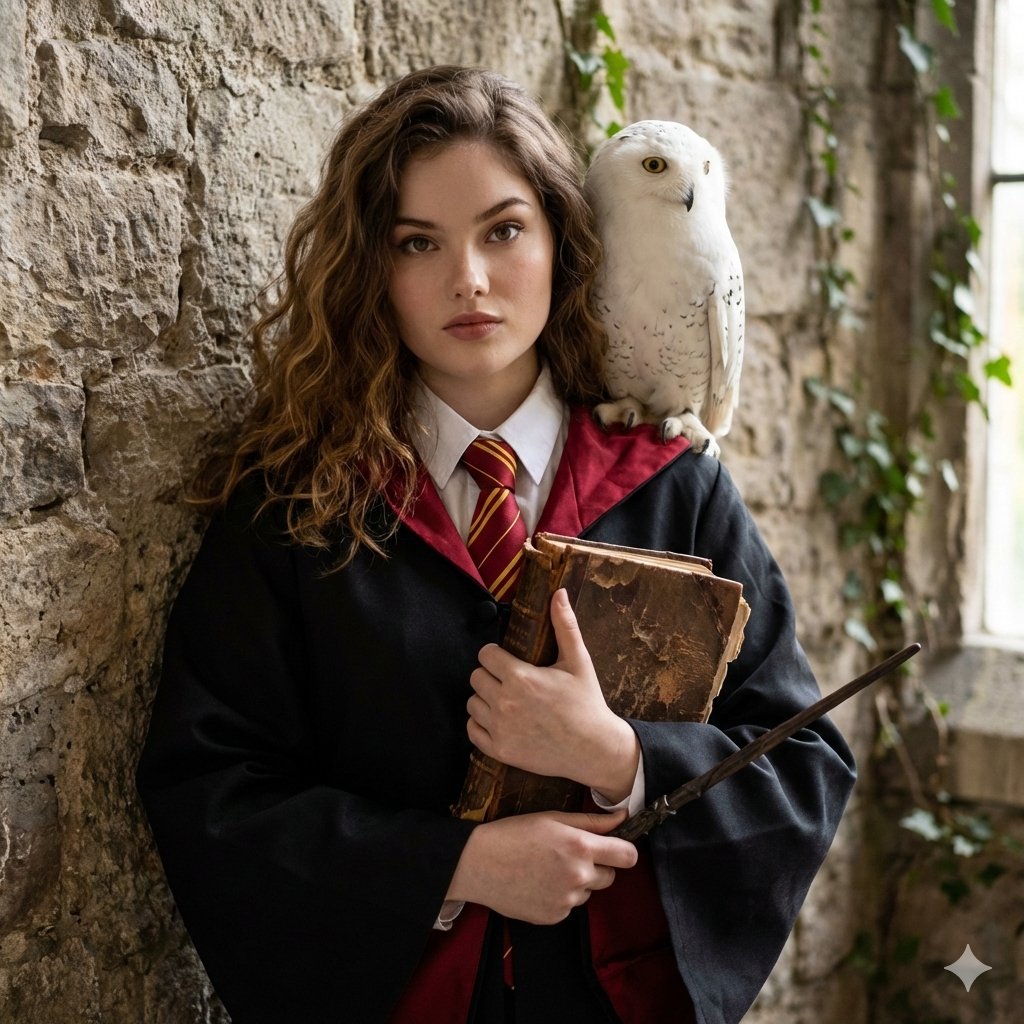 Gryffindor Student with Owl