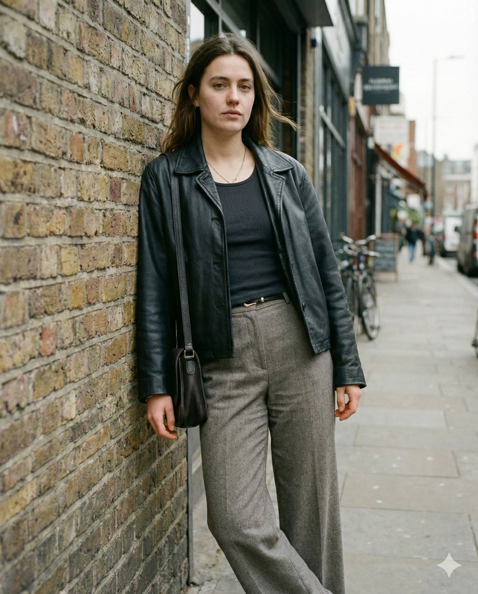 Urban Woman in Leather Jacket