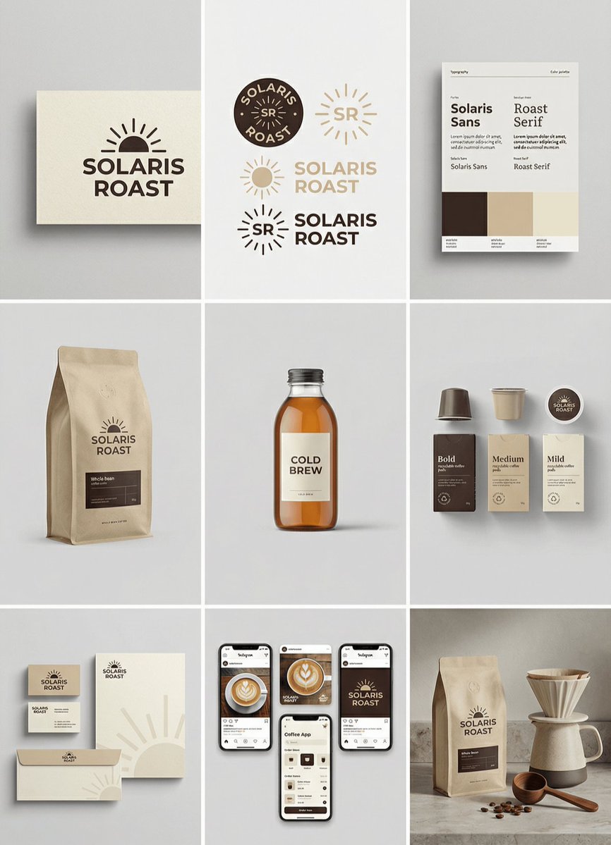 Brand Identity Grid Mockup