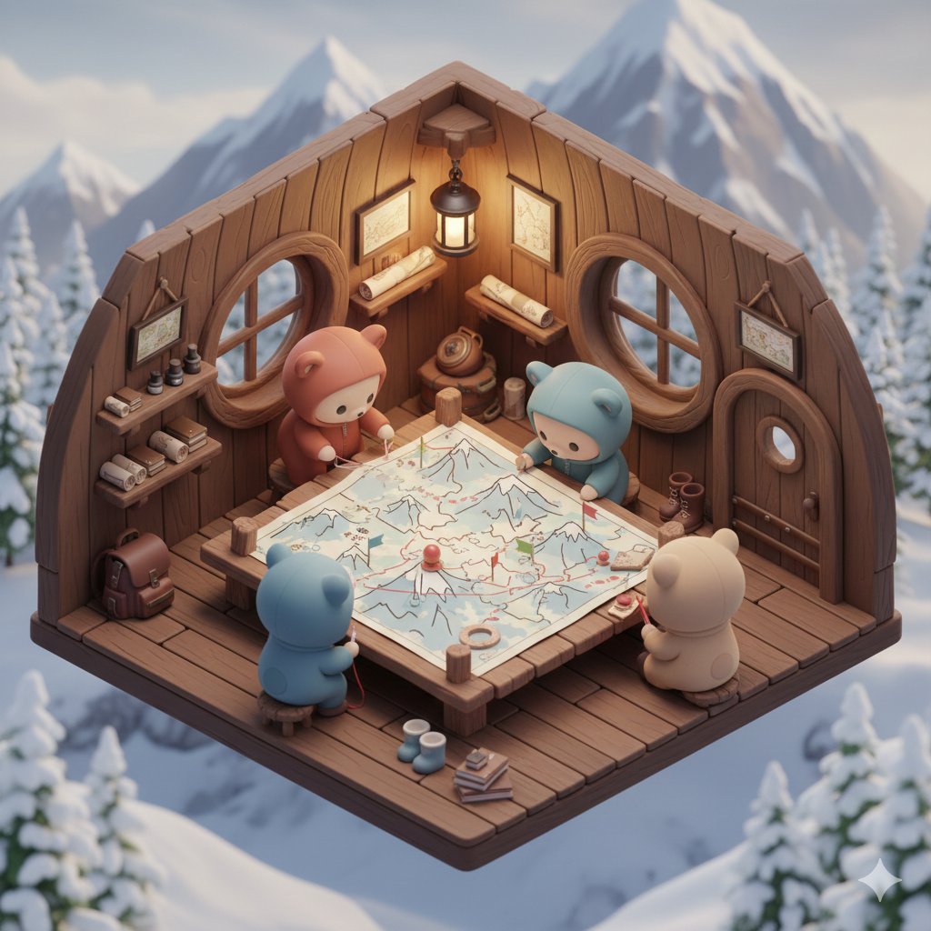 Baby Bears Map Snow Mountain