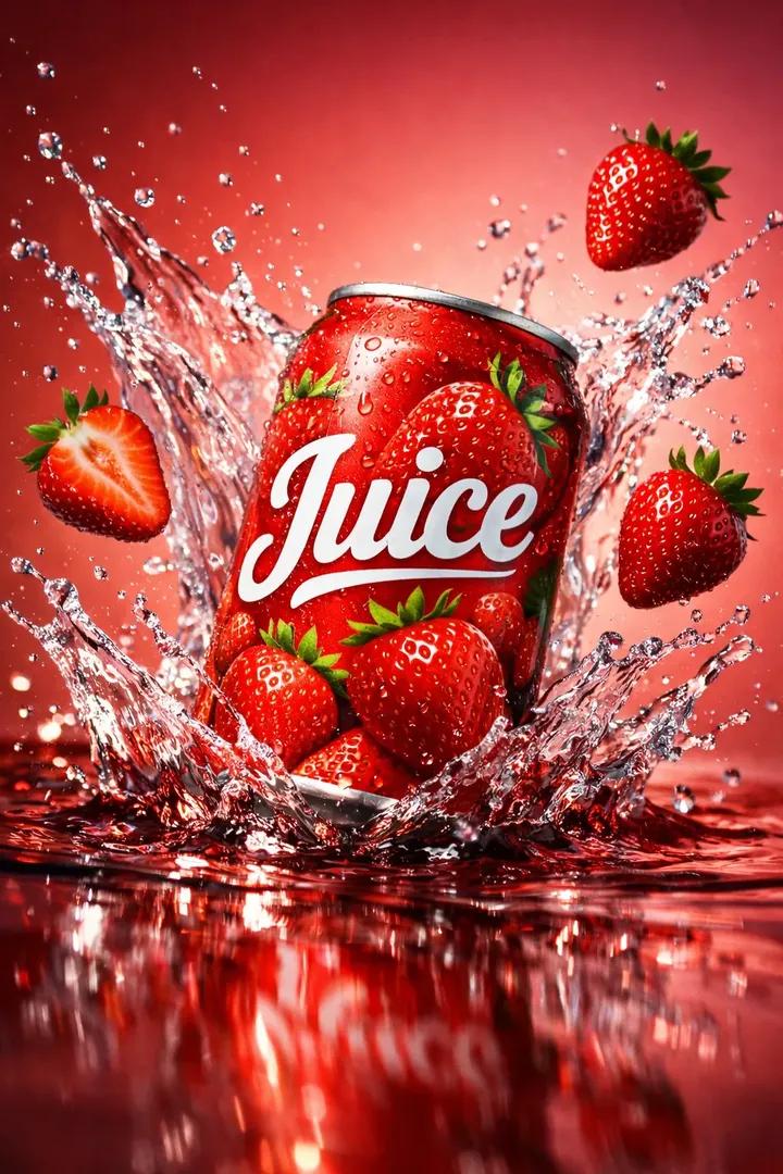 Red Juice Can Splash