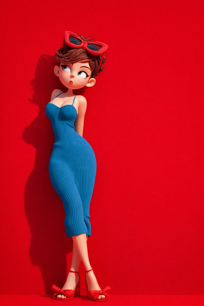 Stylized 3D Cartoon Girl With Green Outfit