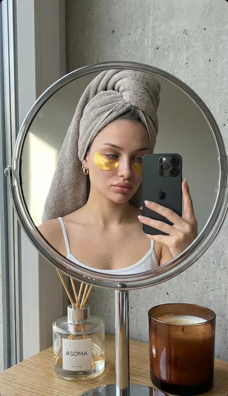Woman's Mirror Selfie Moment