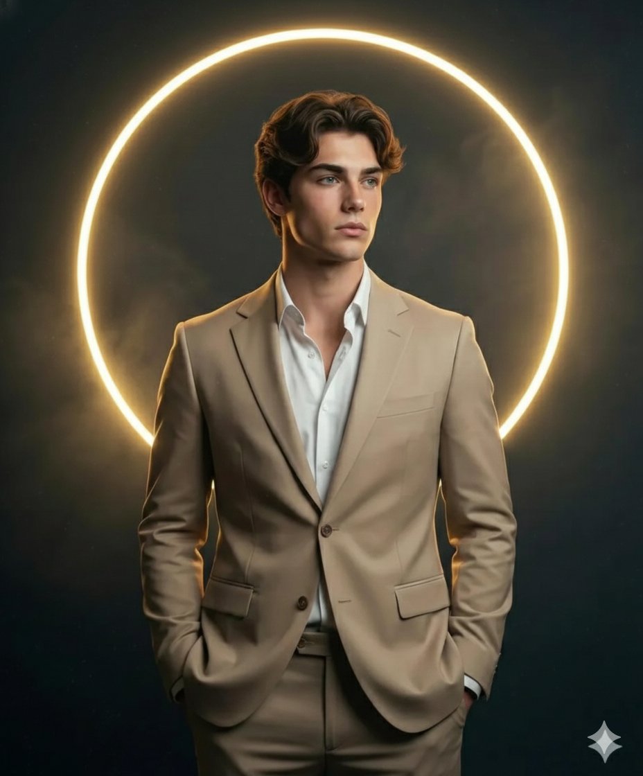 Handsome Man Golden Halo