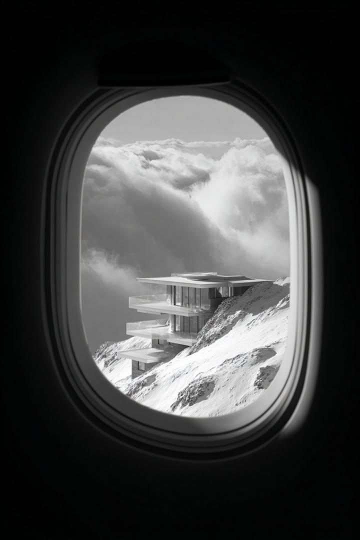 Futuristic Mountain House View
