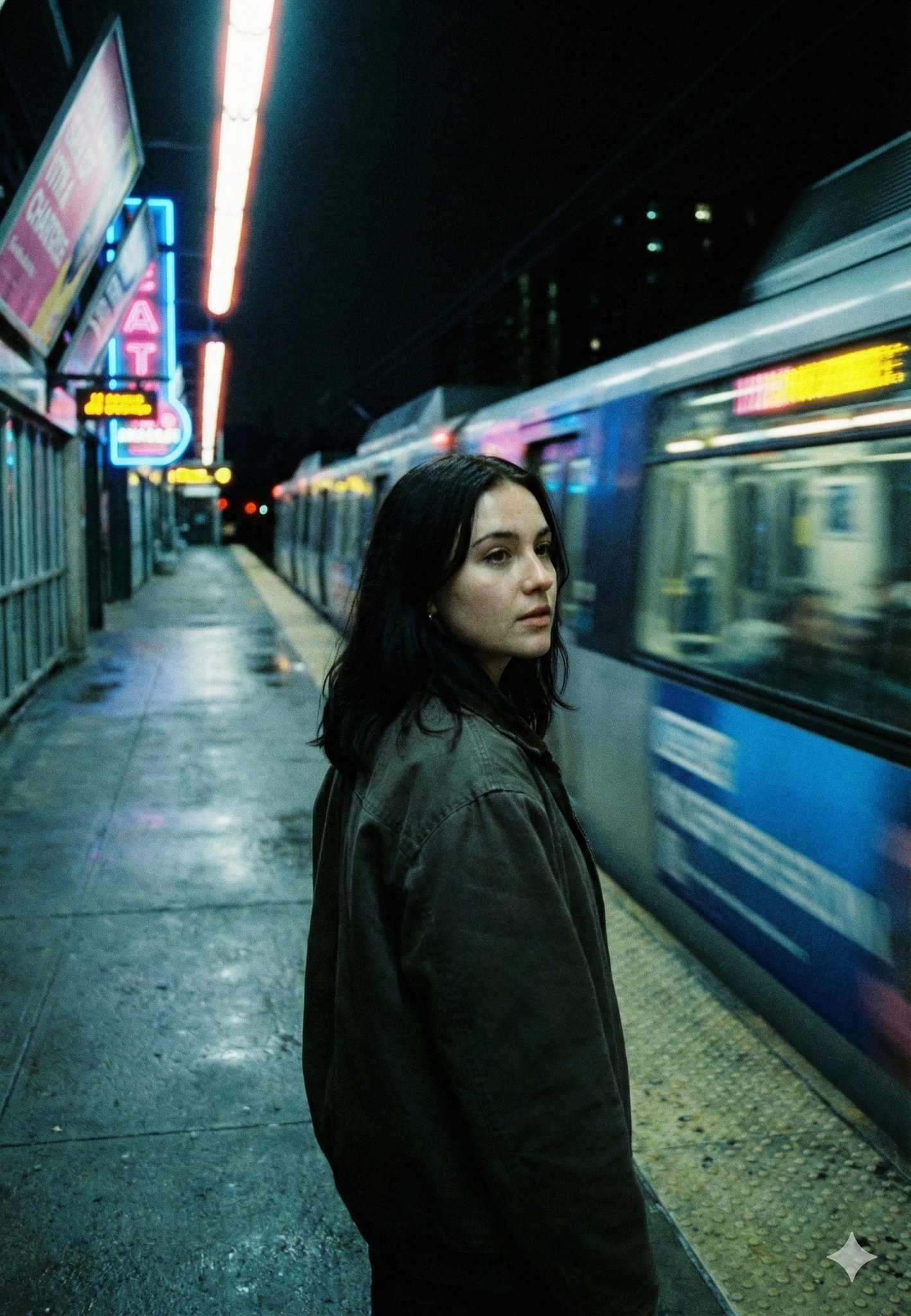Woman on Metro Platform