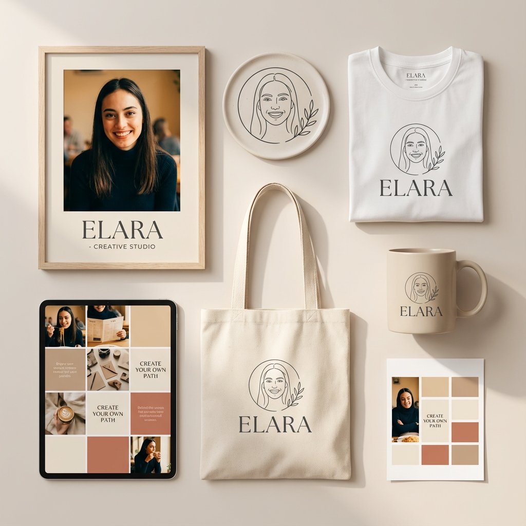 Female Creator Branding Mockup