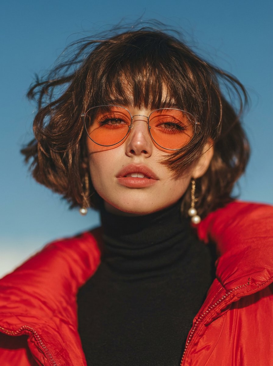 Woman in Red Puffer Jacket