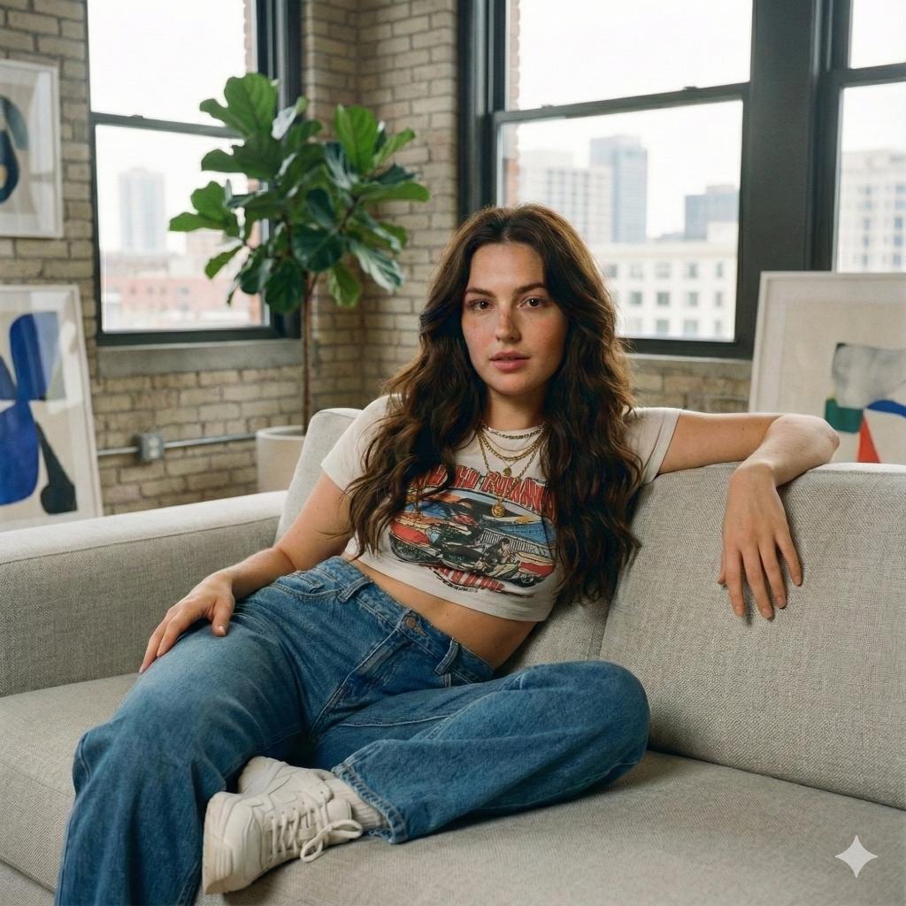 Woman Relaxing on Sofa