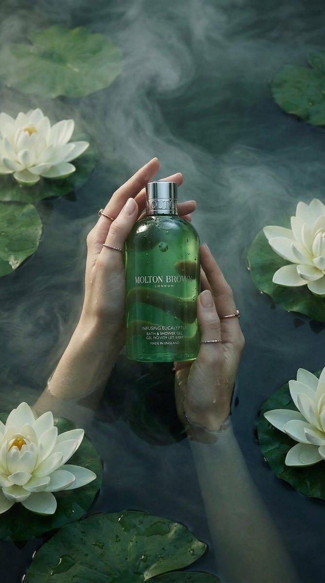 Green Bath Gel Bottle in Water