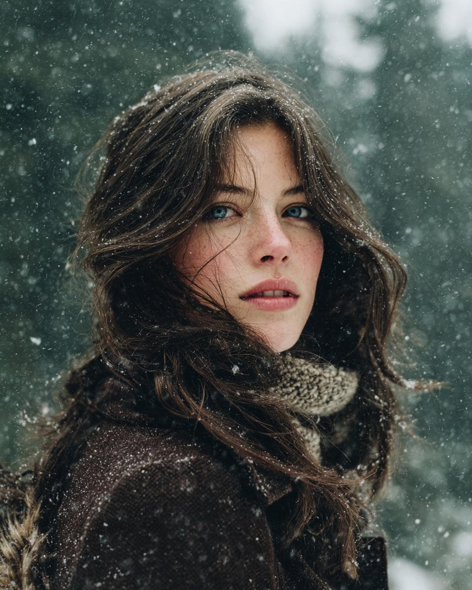 Winter Forest Woman Portrait