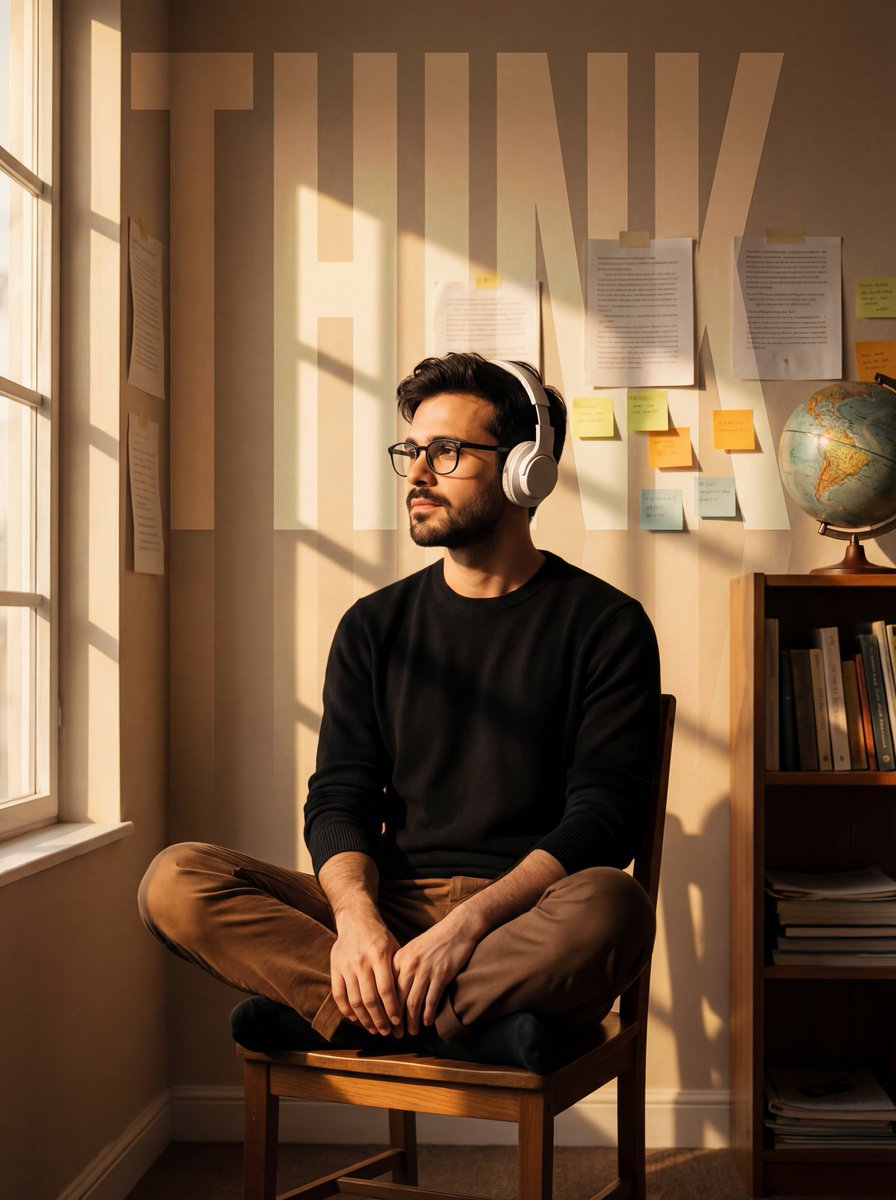 Thoughtful Man in Cozy Study