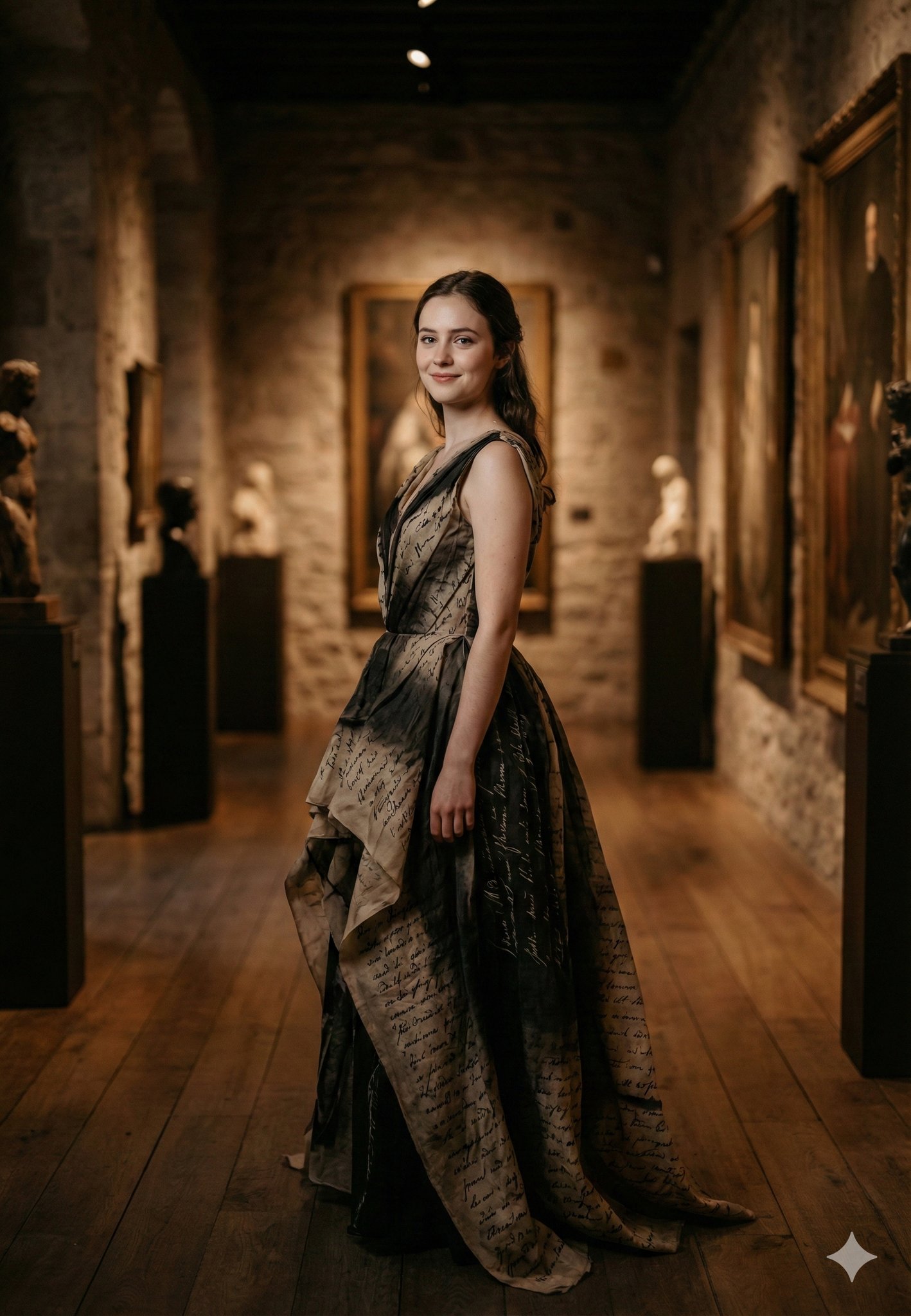 Woman in Art Gallery