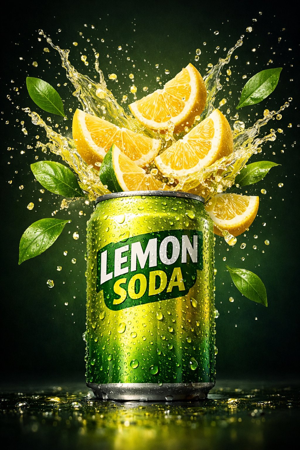 Lemon Soda Can Splash