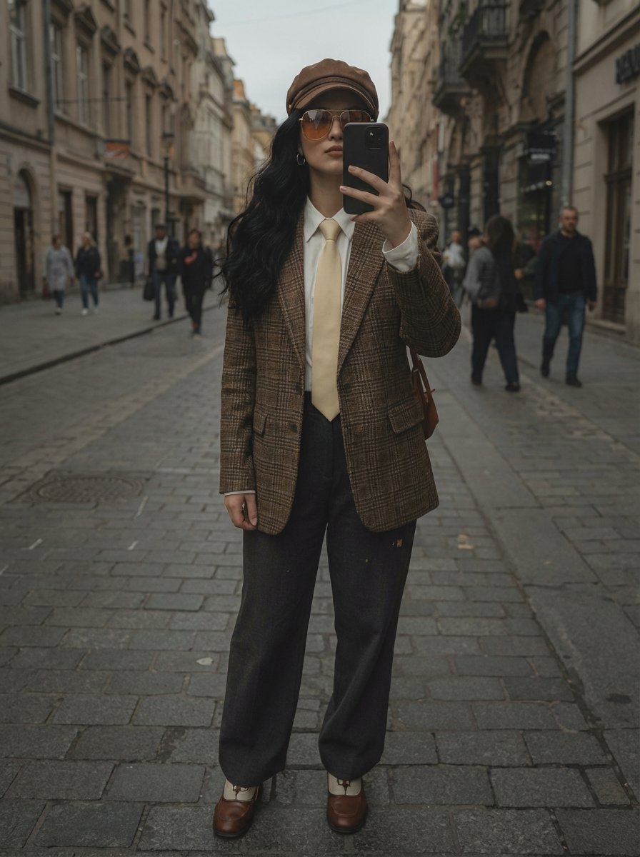Stylish Woman Mirror Selfie