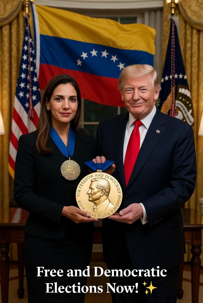 Machado Presents Nobel to Trump