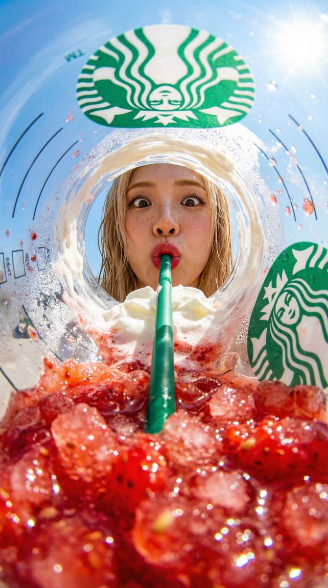 Inside Strawberry Frappuccino Cup