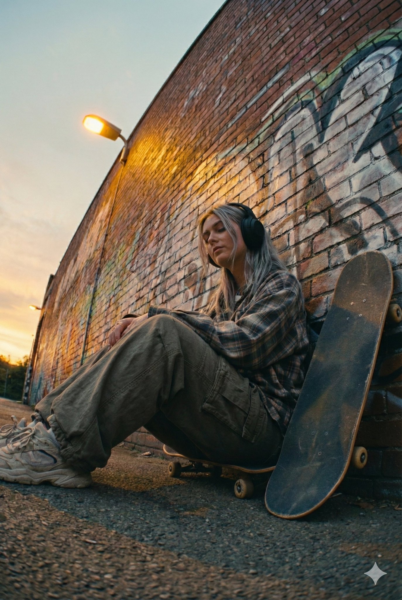 Woman on Skateboard at Dusk