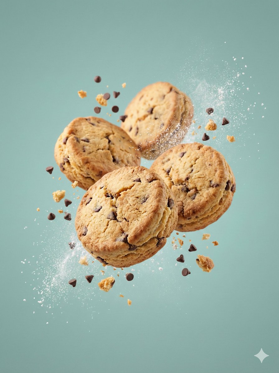 Gourmet Biscuit Ingredients Suspended