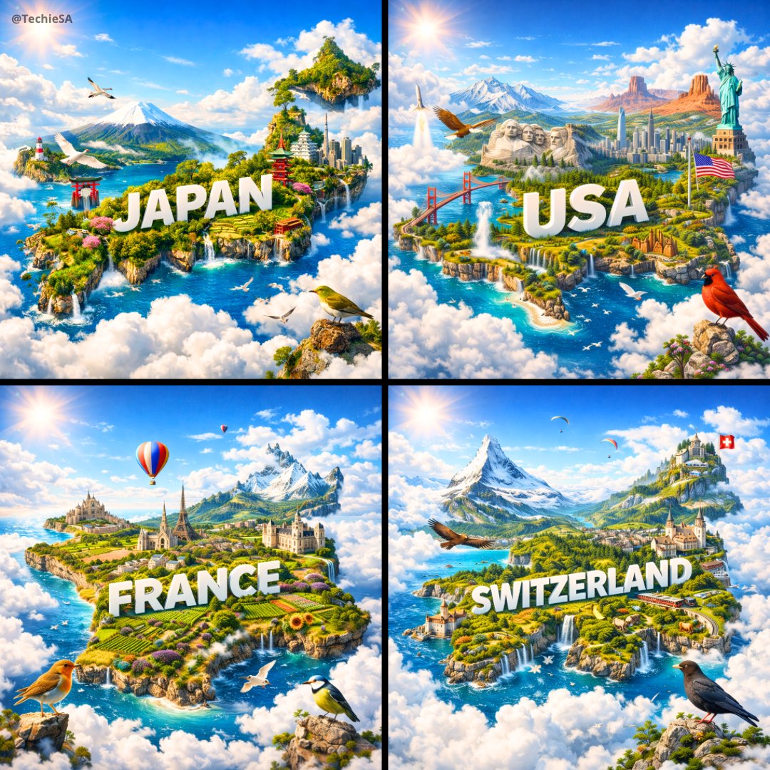 Floating Miniature Island Poster