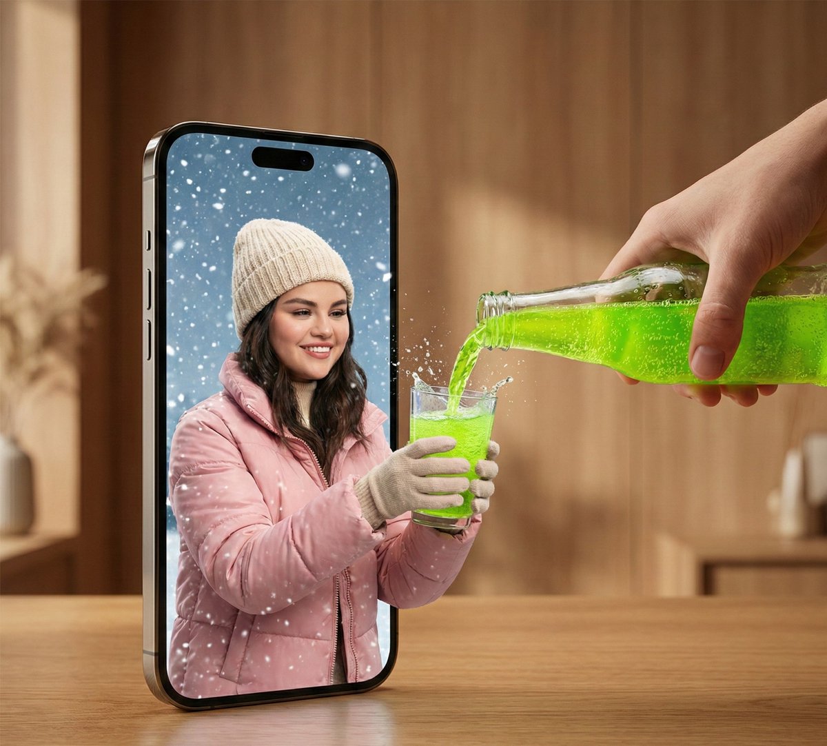 Smartphone Portal Winter Drink