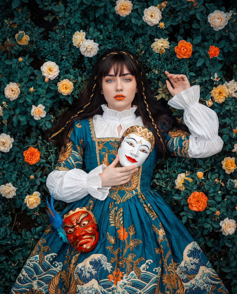 Serene Woman with Braided Gold