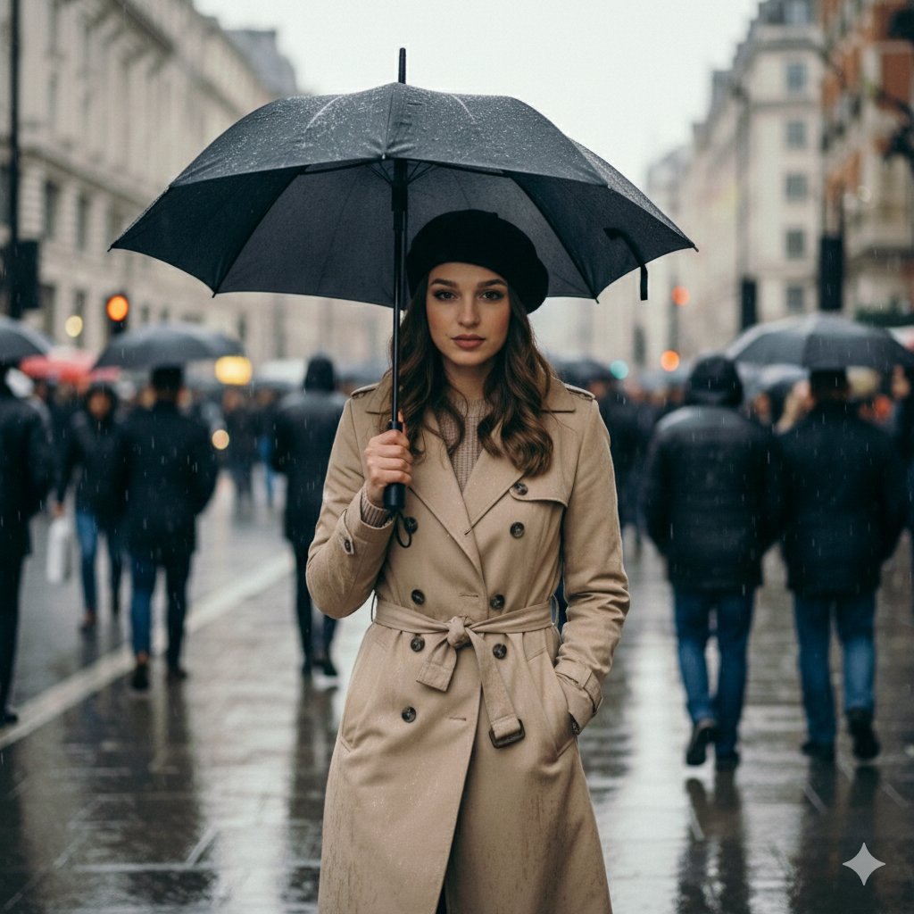 Rainy City Street Portrait