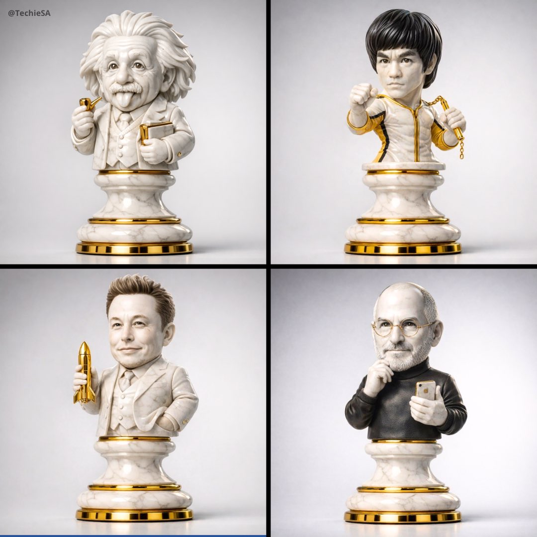 Marble and Gold Chess Piece