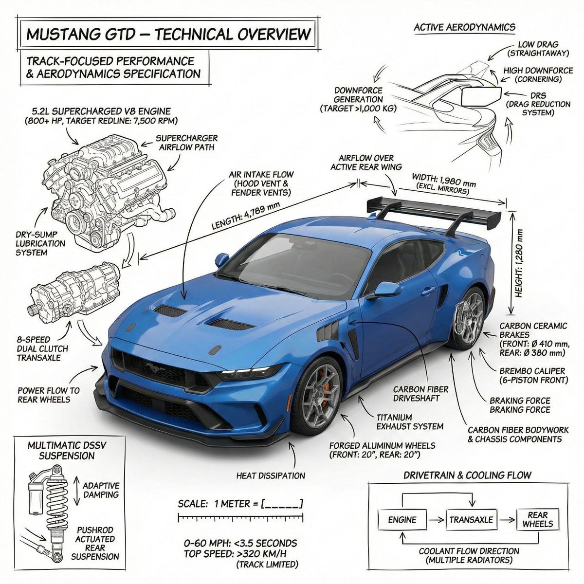 Mustang GTD Infographic Details