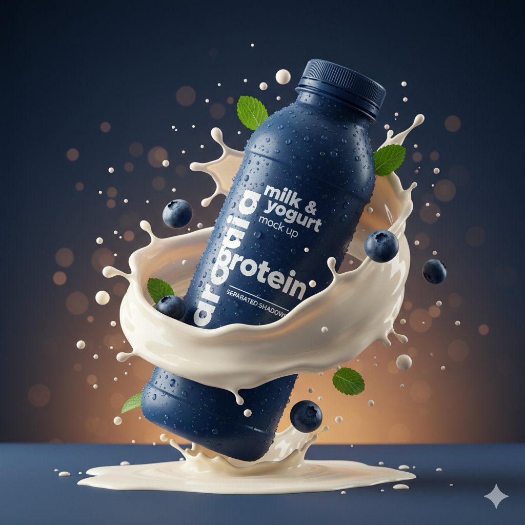 Dynamic Protein Drink Splash Photography