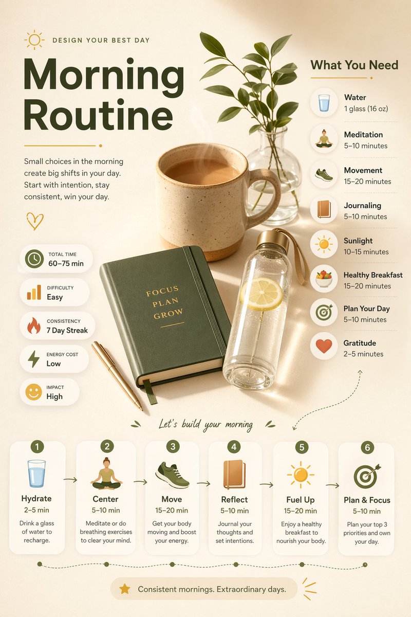 Morning Routine Essentials Infographic