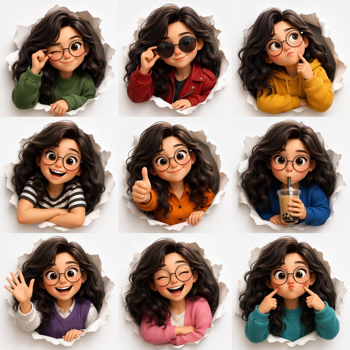 Cute Avatar Expression Sheet