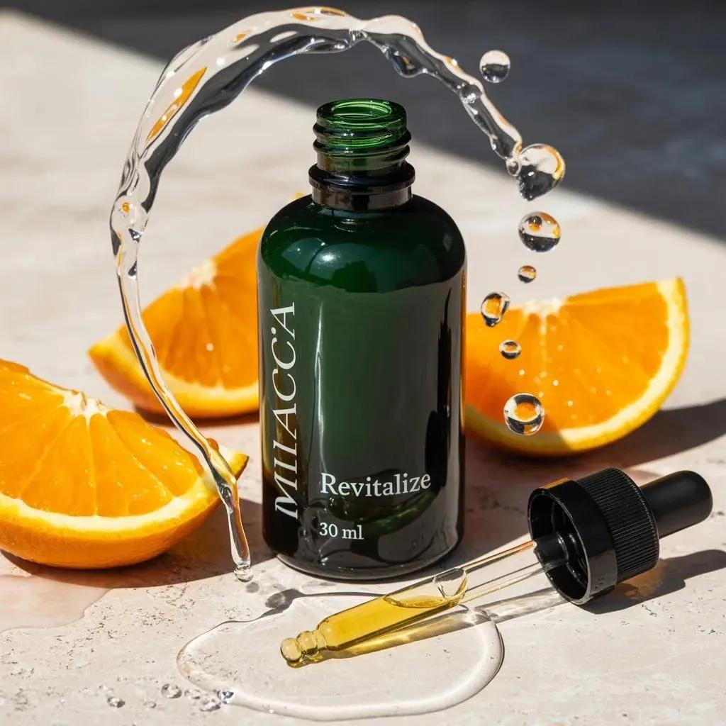 Skincare Serum with Orange Slices