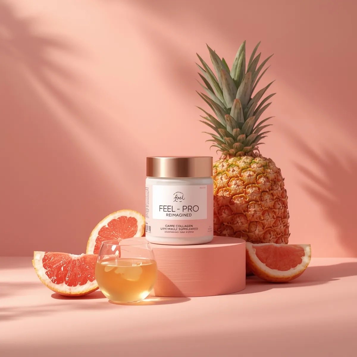 Collagen Supplement Jar with Pineapple